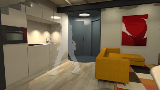 visiby marketing diseno interiorismo render interior alojamiento turistico vimianzo galicia