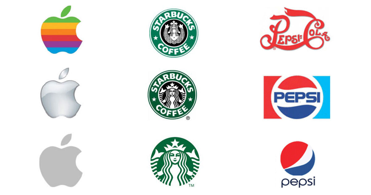 Visiby ejemplos famosos de rebranding Apple Starbucks Pepsi