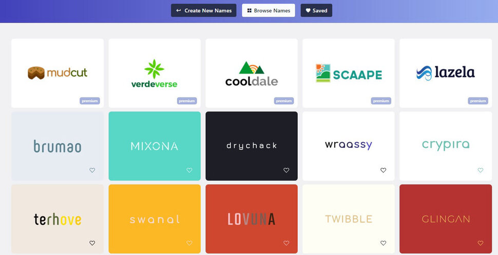 captura de pantalla web namelix